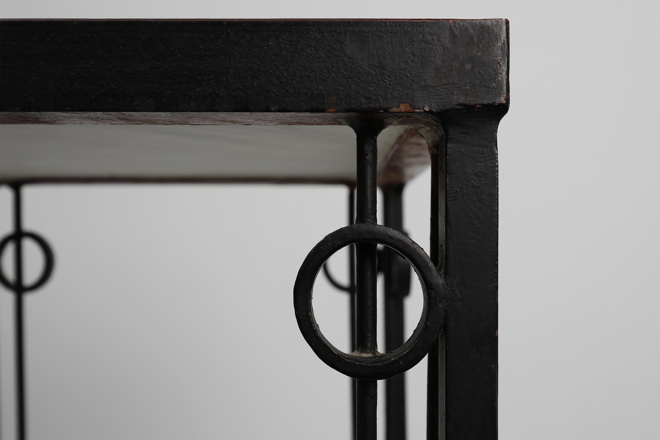 Pia Manu square Cast Iron and Marble Side Table, Belgium 1960sthumbnail